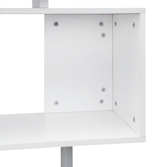 360 Degree Rotating Corner Desk Storage Shelf Combo