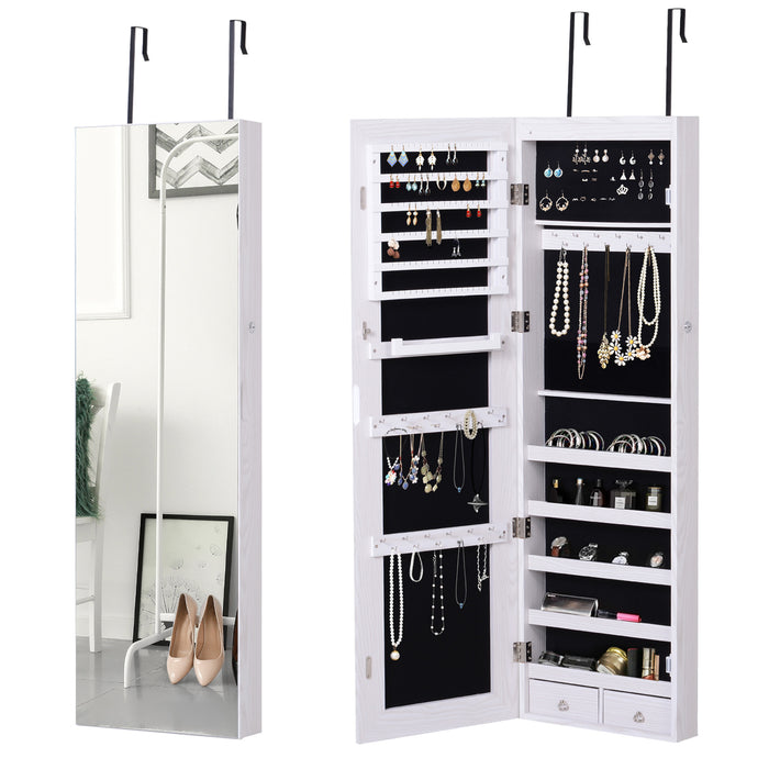 Mirrored Jewellery Storage Cabinet Door Mounted/Wall mounted Organiser