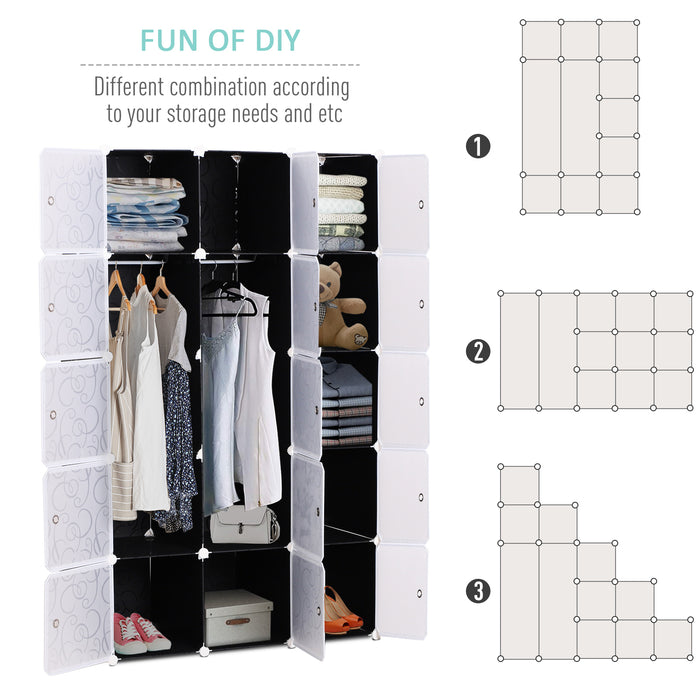 Cube DIY Wardrobe Portable Interlocking Plastic Modular Closet