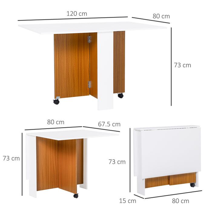 Folding Dining Table Writing Desk Workstation w/ Casters