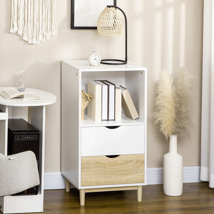 Modern Bookcase with Drawers and Open Shelf