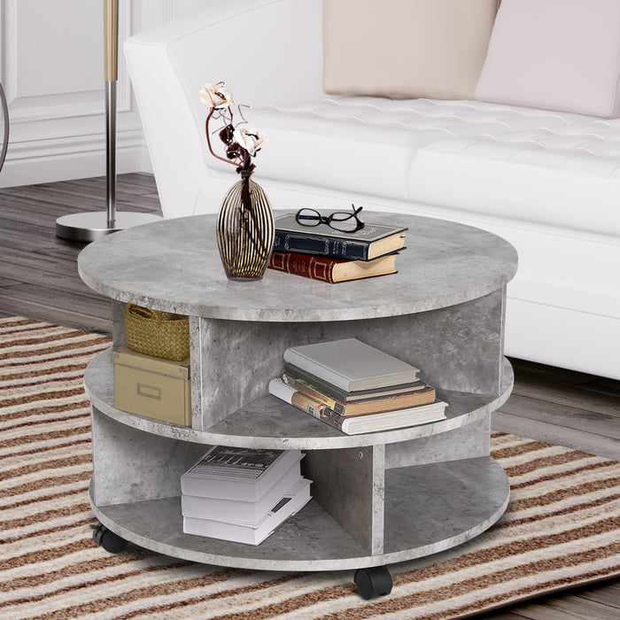 2 Tier Round Side End Table Coffee Desk