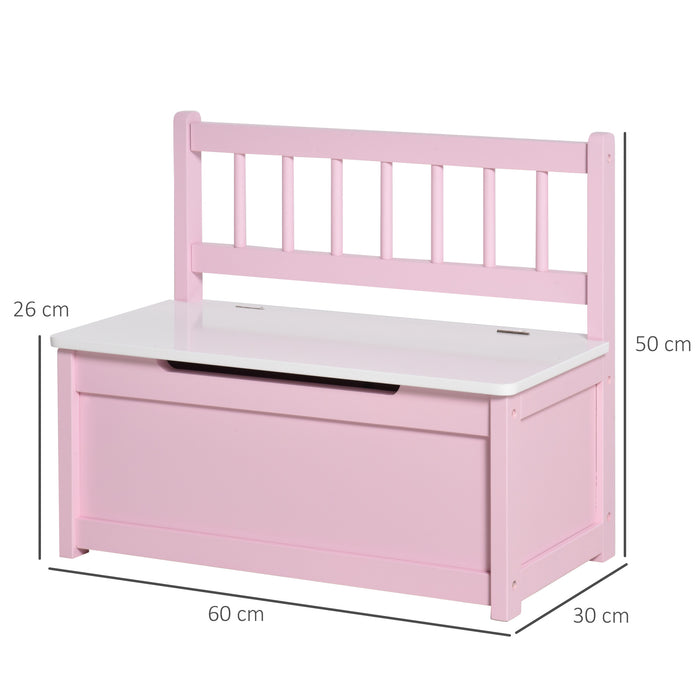 2-IN-1 Wooden Toy Box Kids Seat Bench Storage Bo cm