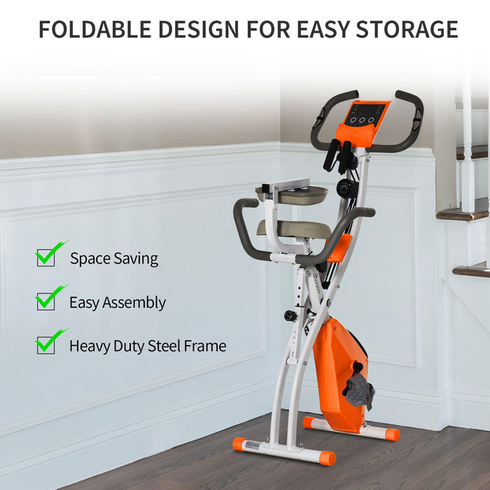 2-in-1 Upright  Exercise Bike Stationary Foldable Magnetic