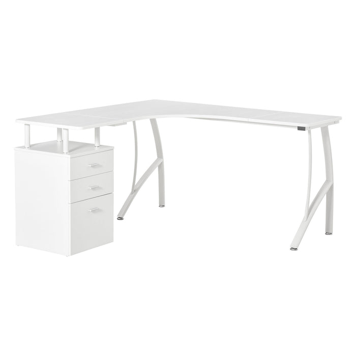 L-Shaped Computer Desk Table with Storage Drawer Home