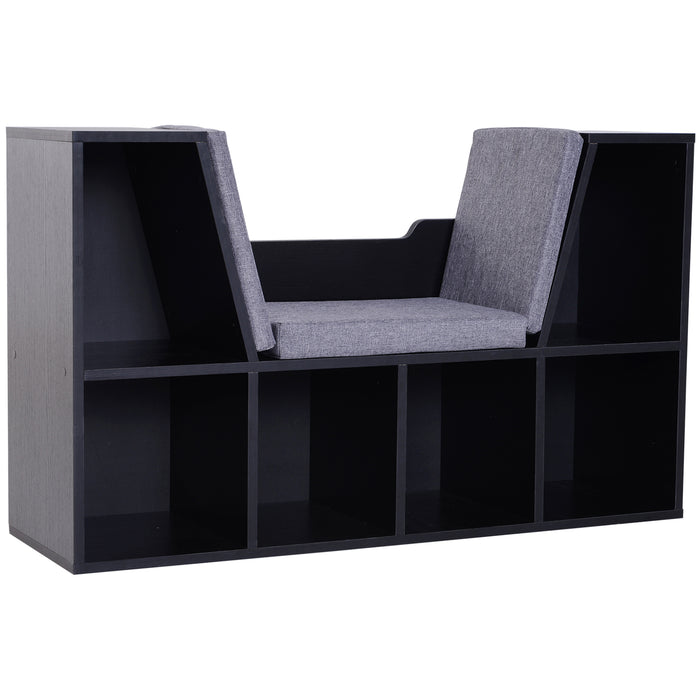 Bookcase Shelf Storage Seat with Cushion Sideboard Kids