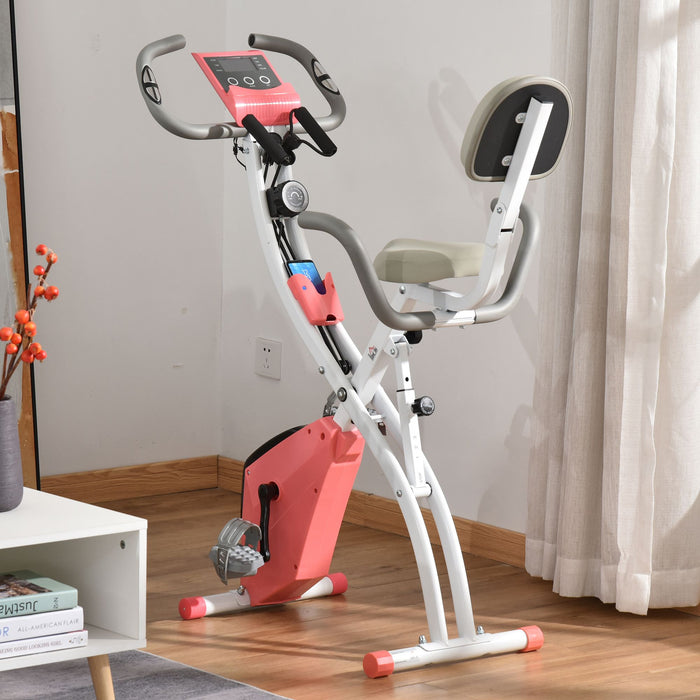 2-in-1 Upright  Exercise Bike Stationary Foldable Magnetic