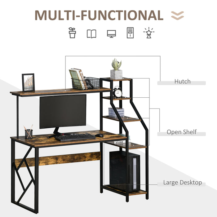 Computer Desk with Shelves Home Office Study Table