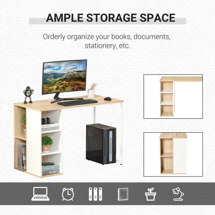 Home Office Computer Desk with Storage Shelves Study