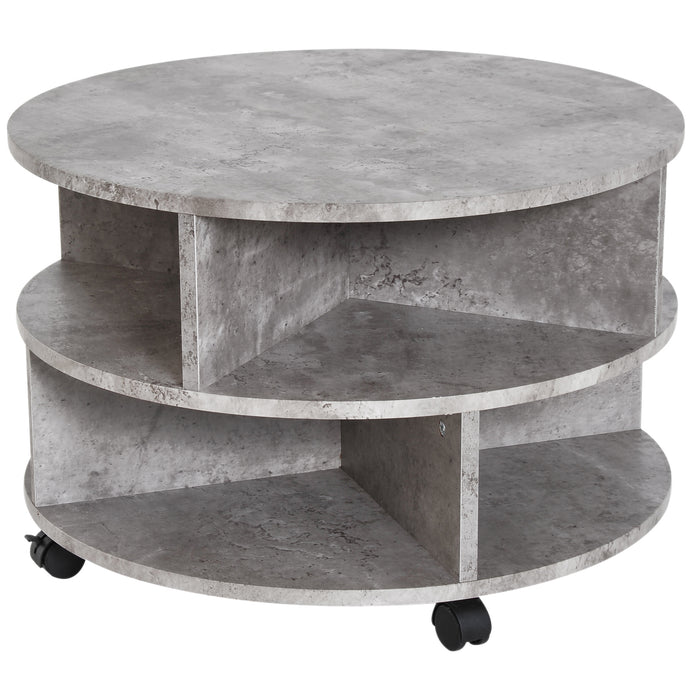 2 Tier Round Side End Table Coffee Desk