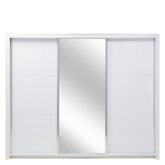 Siena 11 Sliding Door Wardrobe 208cm, White Gloss