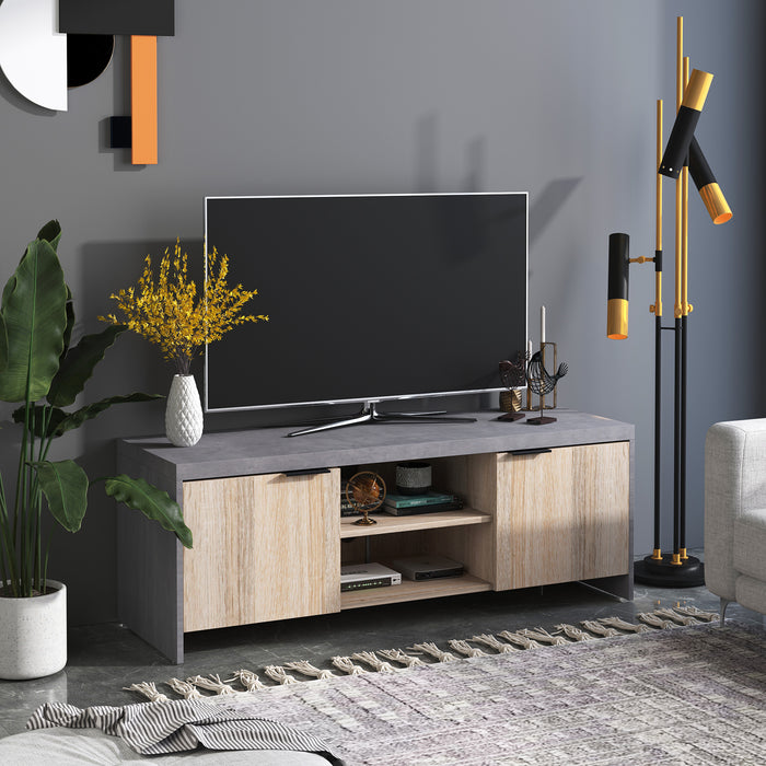 1.2M Wooden TV Stand Cabinet Home Media Center DVD CD Storage Unit Entertainment Station Living Room Furniture-Grey