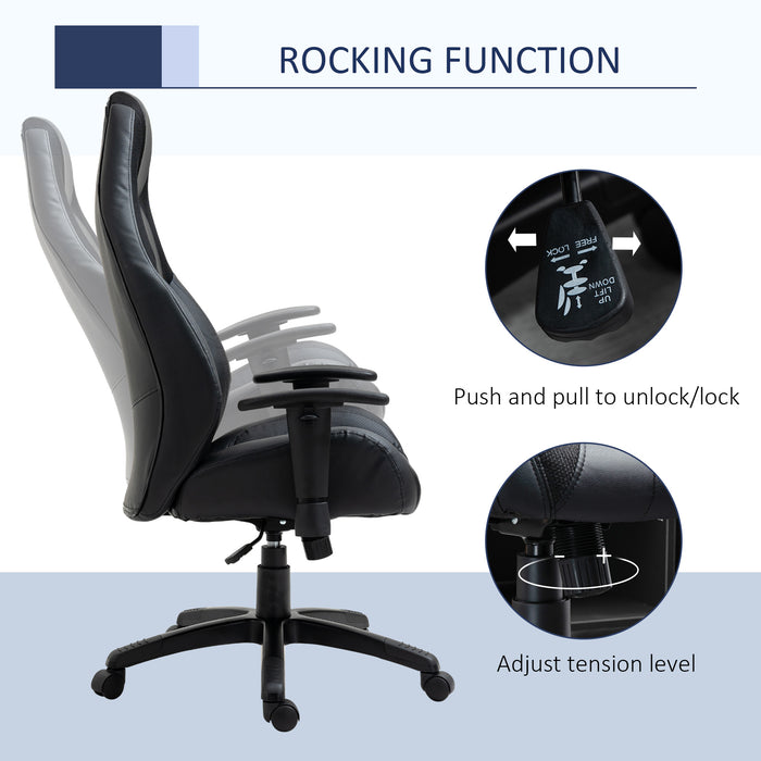 Vinsetto High-Back Extra Cushioned Office Chair with Adjustable Height &  Wheels