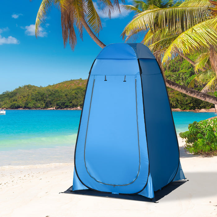 Camping Shower Tent Pop Up Toilet Privacy for Outdoor Changing Dressing Bathing Storage Room Tents, Portable Carrying Bag for Hiking, Blue