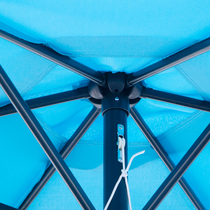 2.7M Patio Tilt Umbrella Sun Parasol Outdoor Garden Sun Shade Aluminium Frame with Crank???Blue???