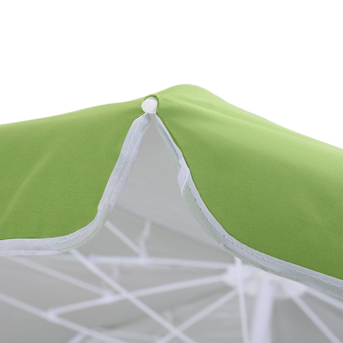 1.7m x 2m Tilted Steel Frame Beach Parasol Green