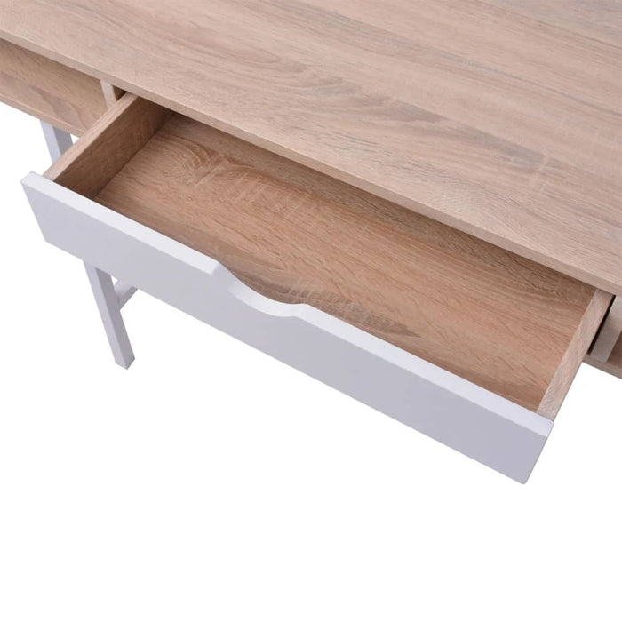 Desk with 1 Drawer Oak and White.
