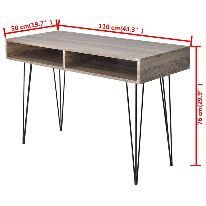 Desk with 2 Compartments Grey.