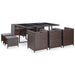 11 Piece Outdoor Dining Set with Cushions Poly Rattan Brown.