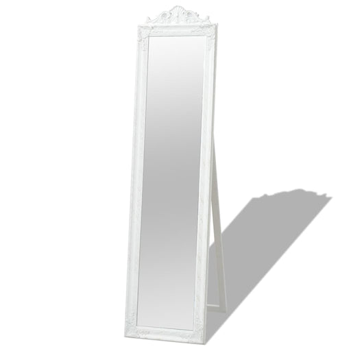 Free-Standing Mirror Baroque Style 160x40 cm White.