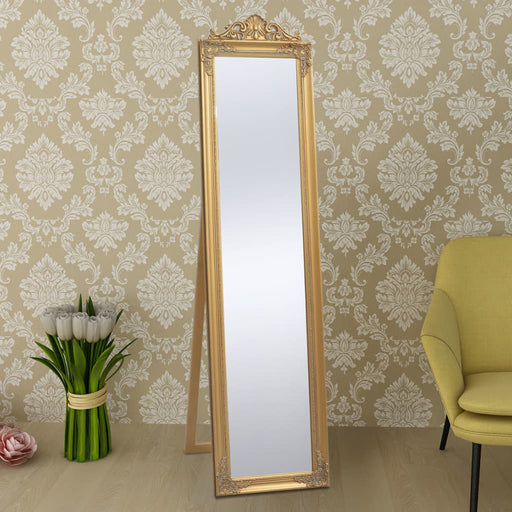 Free-Standing Mirror Baroque Style 160x40 cm Gold.