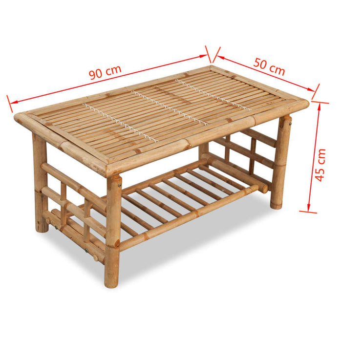 Coffee Table Bamboo 90 cm