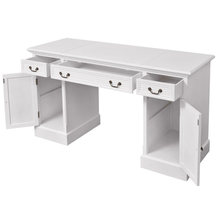 Double Pedestal Desk White 140x48x80 cm.