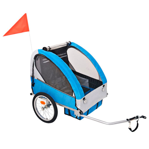 Kids' Bicycle Trailer Grey and Blue 30 kg.