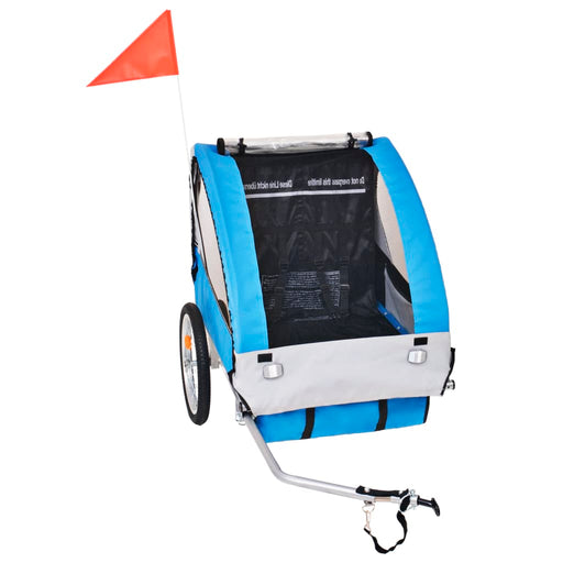 Kids' Bicycle Trailer Grey and Blue 30 kg.