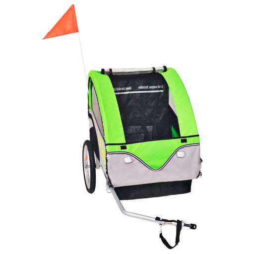 Kids' Bicycle Trailer Grey and Green 30 kg.