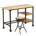 Desk with Folding Stool Solid Mango Wood 115x50x76 cm.