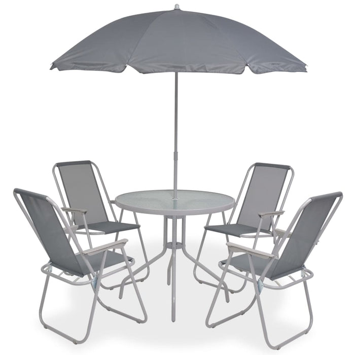 6 Piece Outdoor Dining Set Steel and Textilene Grey.