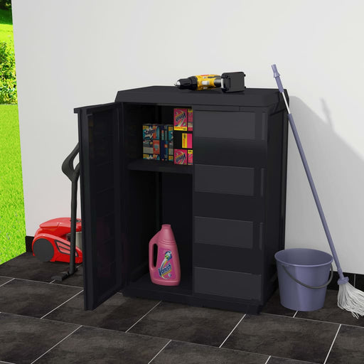 Garden Storage Cabinet with 1 Shelf Black.