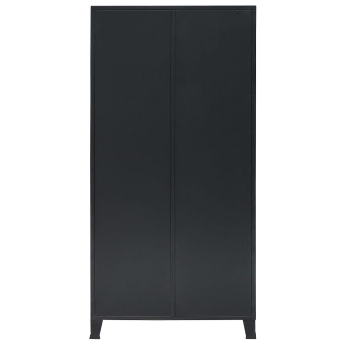 Wardrobe Metal Industrial Style 90x40x180 cm Black.