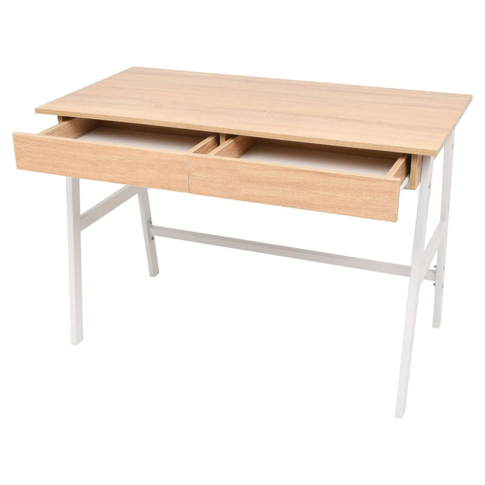 Writing Desk 110x55x75 cm Oak and White.