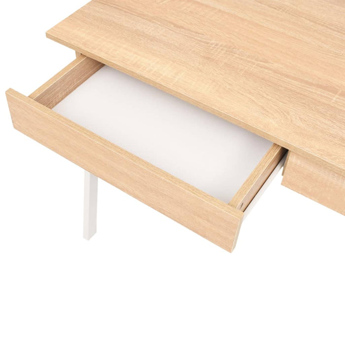 Writing Desk 110x55x75 cm Oak and White.