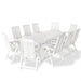 11 Piece Outdoor Dining Set Plastic White.