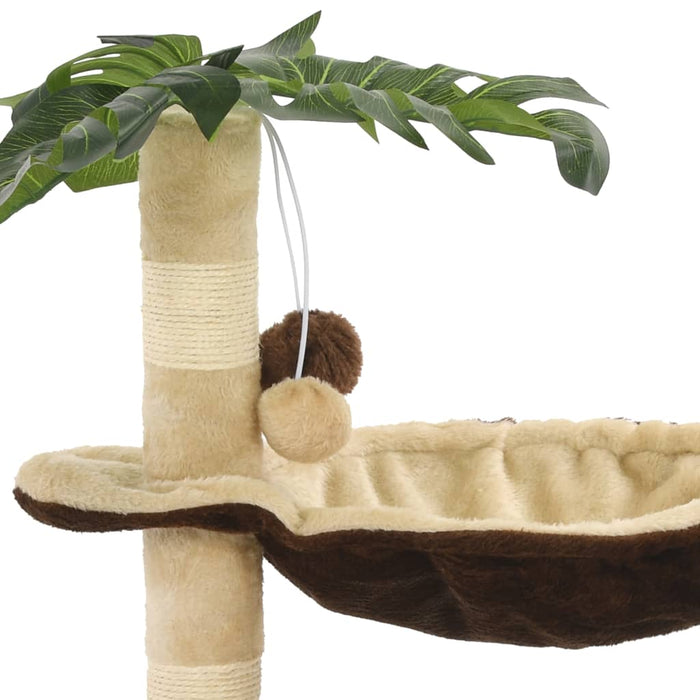 Cat Tree with Sisal Scratching Post 50 cm Beige and Brown.