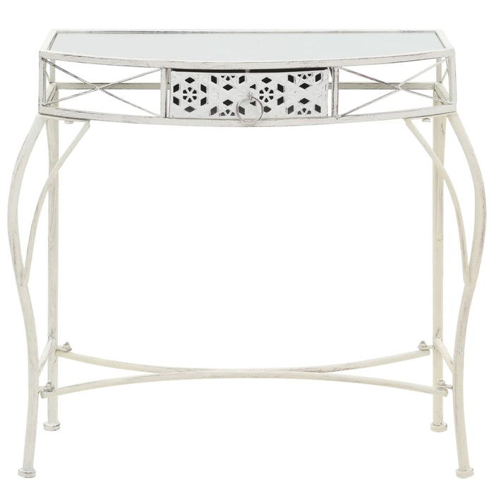 Side Table French Style Metal White 82 cm