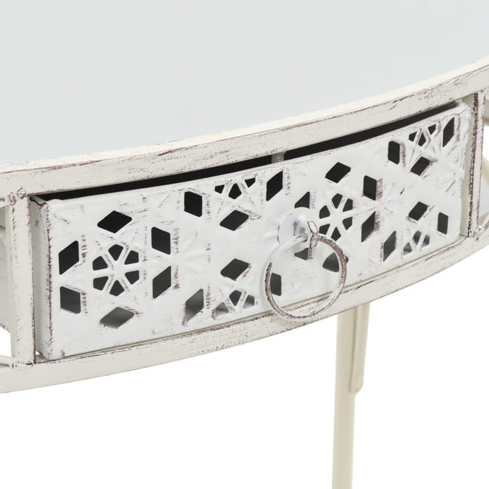Side Table French Style Metal White 82 cm