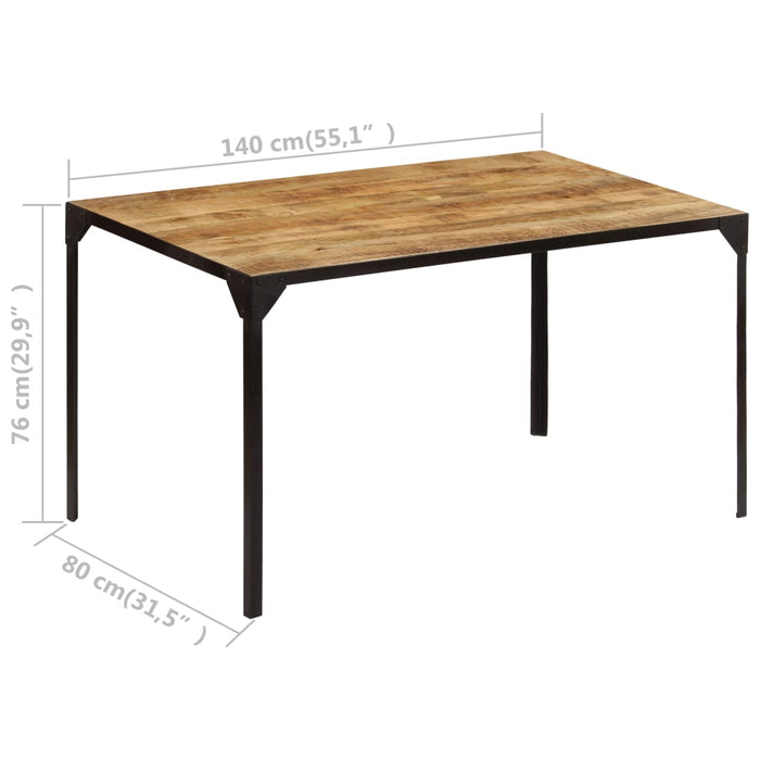 Dining Table 140x80x76 cm Solid Mango Wood.