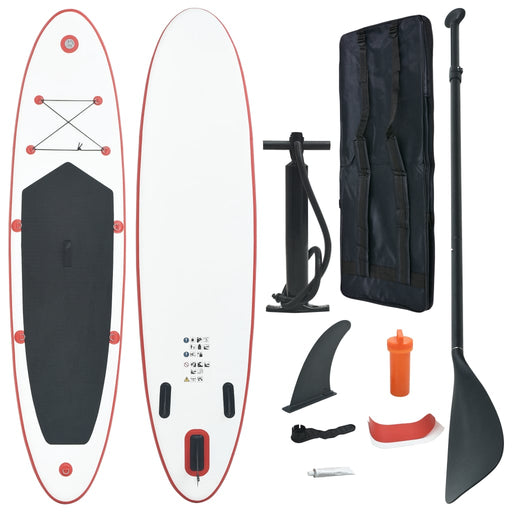 Inflatable Stand Up Paddleboard Set Red and White.
