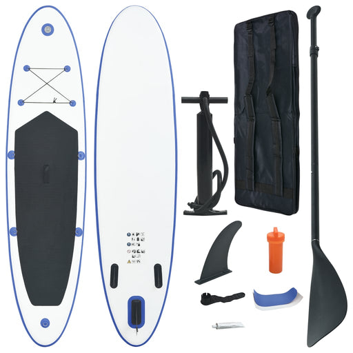 Inflatable Stand Up Paddleboard Set Blue and White.