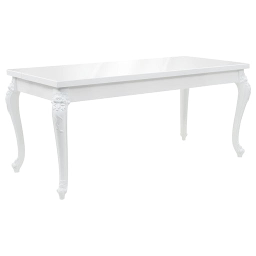 Dining Table 179x89x81 cm High Gloss White.