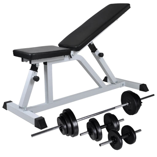 Workout Bench with Barbell and Dumbbell Set 30.5 kg.