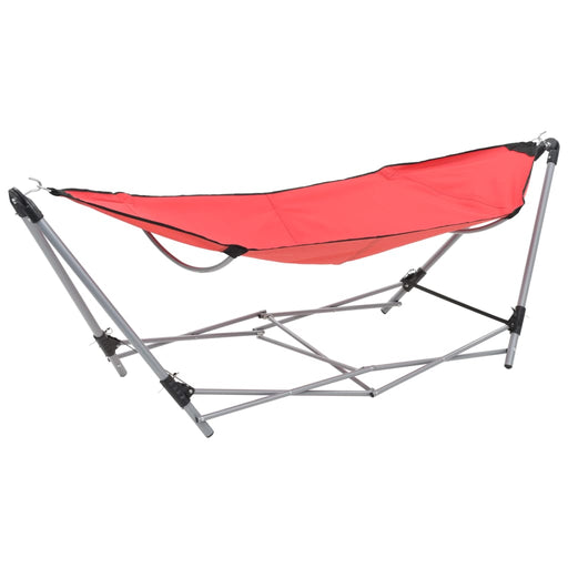 Hammock with Foldable Stand Red.