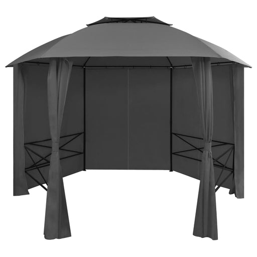 Garden Marquee Pavilion Tent with Curtains Hexagonal 360x265 cm.