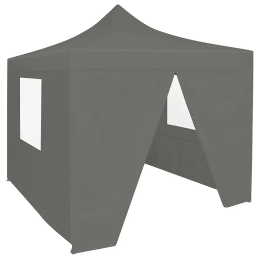 Foldable Party Tent Pop-Up with 4 Sidewalls 3x3 m Anthracite.