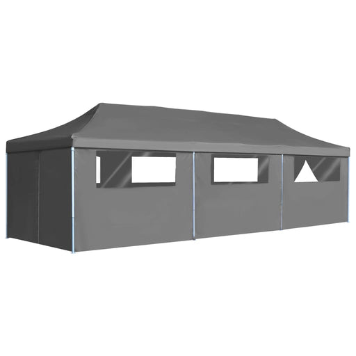 Folding Pop-up Party Tent with 8 Sidewalls 3x9 m Anthracite.