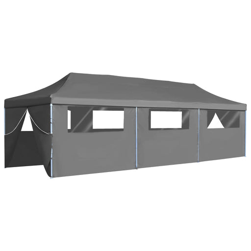 Folding Pop-up Party Tent with 8 Sidewalls 3x9 m Anthracite.